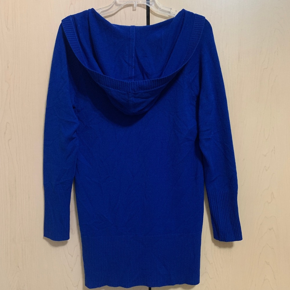 NWT New York &‎ Company Women's Pullover Hooded Knit Tunic Sweater Royal Blue S - Picture 2 of 12
